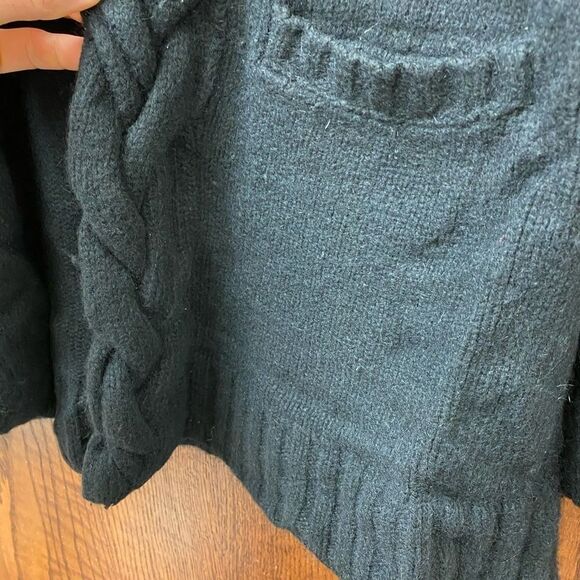 George Designs Mark Eisen academia cashmere open front black and camel cardigan - Picture 8 of 10